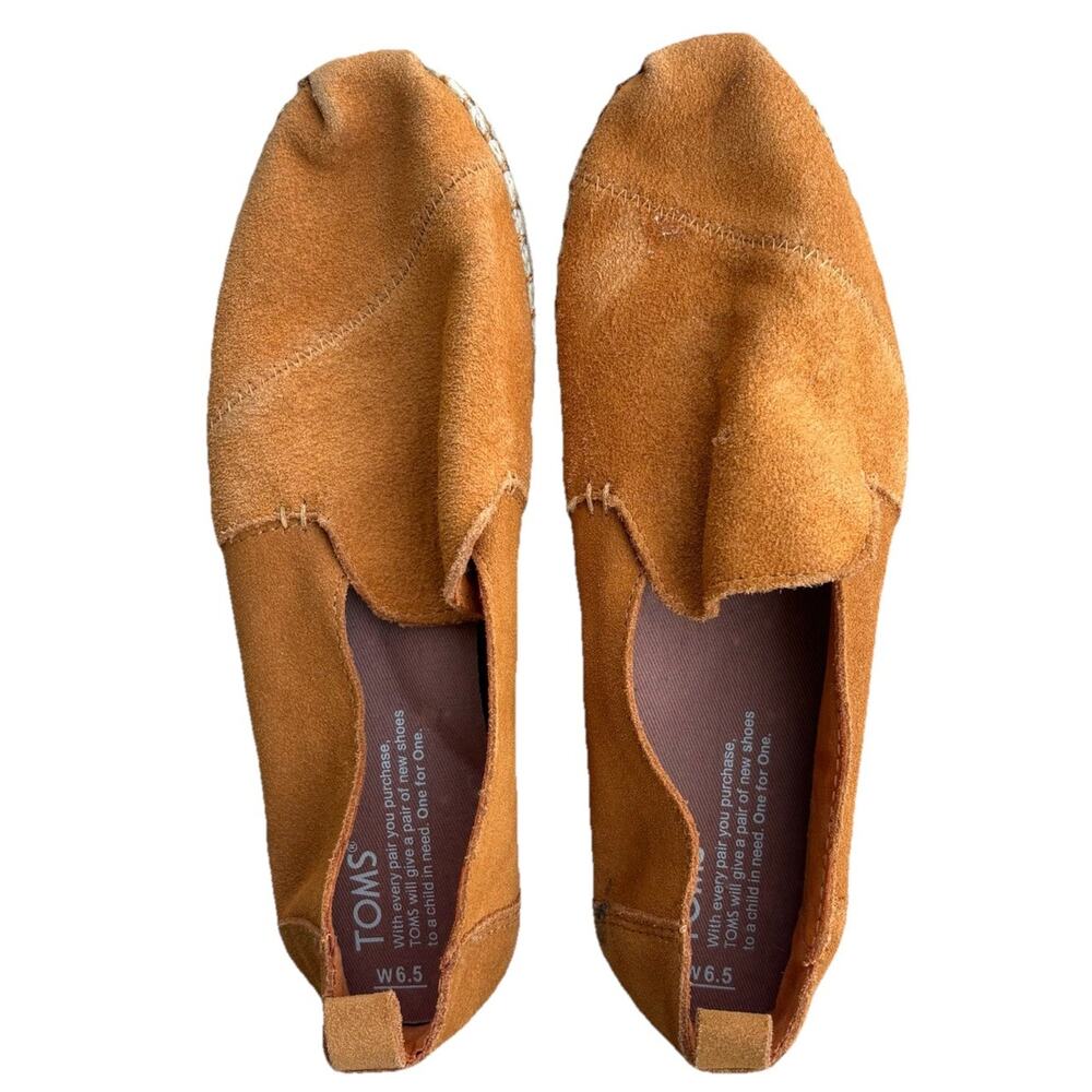 Tom’s Mustard Yellow Manmade Suede Flats Women’s Size 6.5 NWOT